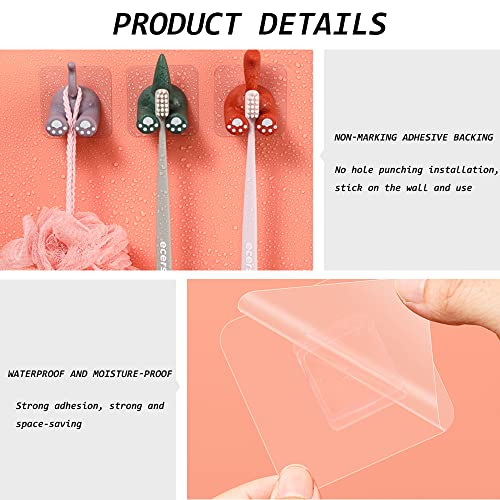 Yitexin 3-Pack Cartoon Animal Tail Hooks - Adhesive Utility Hangers