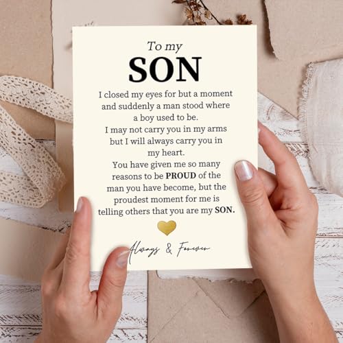 Heartfelt Birthday Card for Son - Model BK-029 with Envelope & Stickers