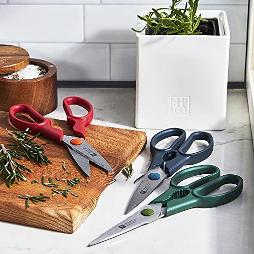 ZWILLING Now S 3-Piece Kitchen Shears Set, Multi-Purpose Stainless Steel Scissors with Ergonomic Handles, Blue, Red and Green