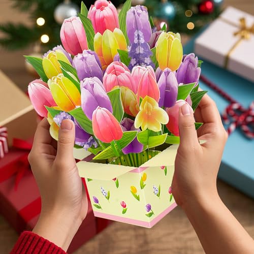 3D Paper Flower Pop Up Card - 8.6 Inch Mother's Day Gift