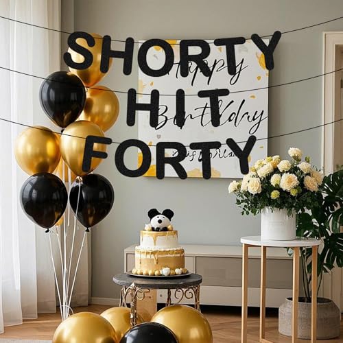Happy 40th Birthday Banner for Women - Easy to Hang Decoration