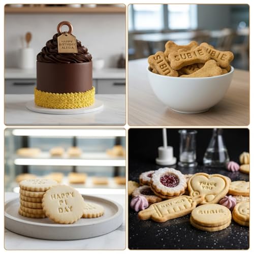 Custom Cookie Stamp Set - 144 Pcs Alphabet & Number Kit