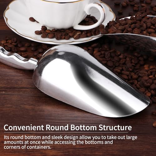 12 Oz Cast Aluminum Ice Scoop - 2-Piece Set for Weddings & Buffets
