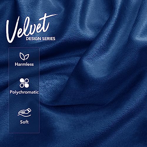 Deconovo Navy Blue Velvet Throw Pillow Covers | 24x24 Inch, 2 Pack