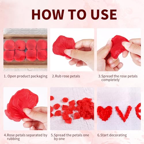 500 PCS Artificial Red Rose Petals for Romantic Wedding and Proposal Decor