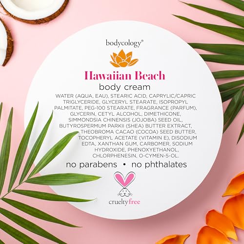 Bodycology Shea Butter Body Cream, Hawaiian Beach, 8 oz