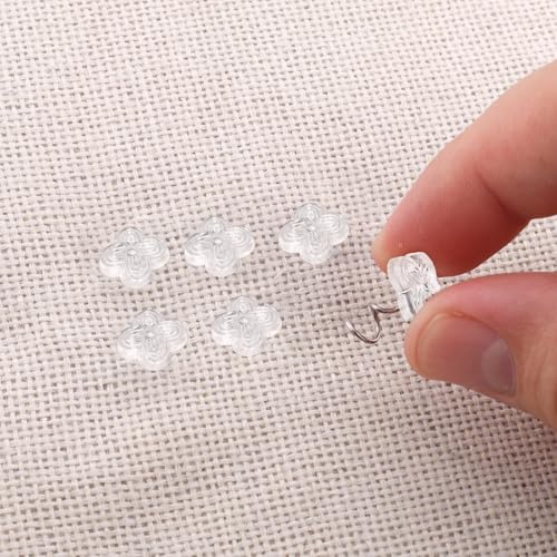 100 Bed Skirt Pins - 0.43 Inch Clear Twist Upholstery Tacks