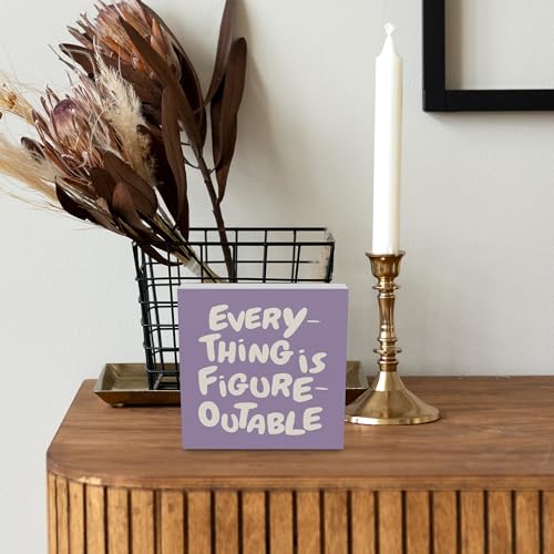 Motivational Wooden Box Sign - Inspirational Office Decor 5x5