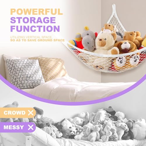 Lazebox Stuffed Animal Hammock - Large Capacity Toy Storage Net