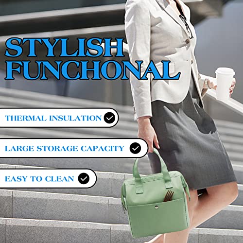 Insulated Lunch Bag for Women & Men - Stylish Green Bento Tote