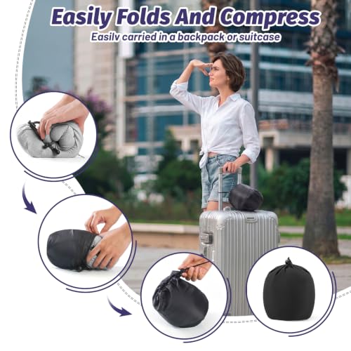 Ergonomic Memory Foam Travel Pillow for Neck Support - Grey