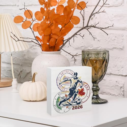 2026 Soccer Cup Wood Desk Decor - Perfect Gift for Fans & Coaches