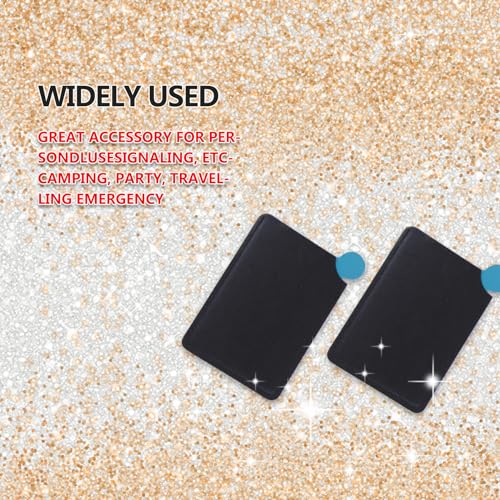 Abvsdu 2 Pcs Stainless Steel Pocket Mirror with Leather Case - Black