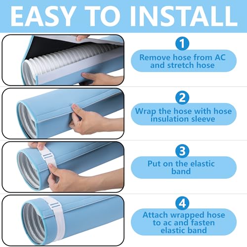Portable AC Hose Insulation Sleeve - 60" Exhaust Duct Cover