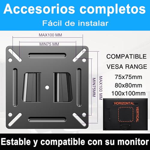 TETVIK Low Profile Monitor Wall Mount for 14-24 Inch TVs
