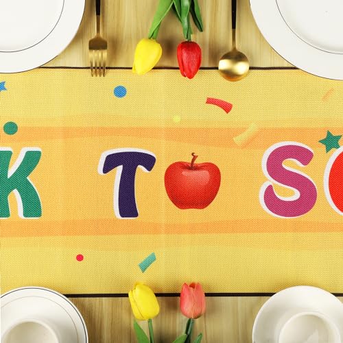 Back to School Pencil Table Runner - 13''x72'' Linen Decor