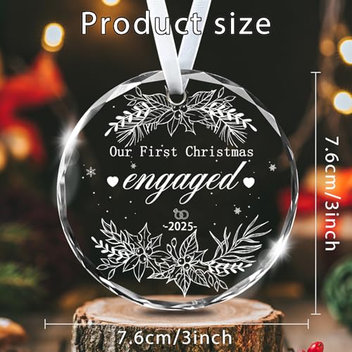 First Christmas Married Ornament 2025 - Mr & Mrs Glass Decor