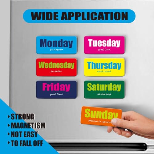 Inspirational Days of the Week Magnets | Colorful Motivational Quotes