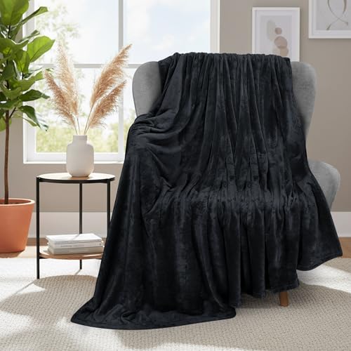 Utopia Bedding Black Fleece Throw Blanket (50x60 Inch) - Soft, Lightweight, All-Season