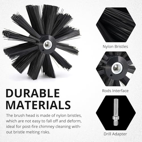 6-Inch Dryer Vent Cleaning Brush Head with Drill Attachment