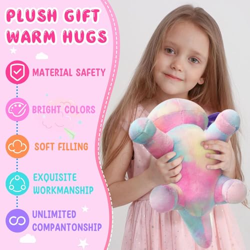 DYBFONO Multicolored Axolotl Plush Toy, 10.8” Soft Stuffed Animal Pillow