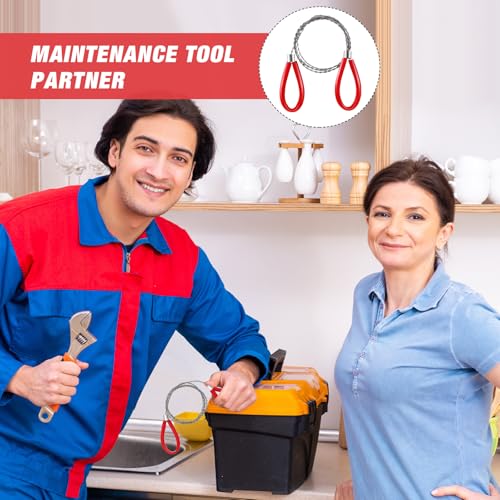 4 Pcs Stainless Steel Cable Saw, Metal Wire Saw Hand Pocket String Emergency Survival Rope Cutting Tools PVC Pipe Cutting Tool for Wood Camping Hiking Hunting, 23.62 Inch(Red)