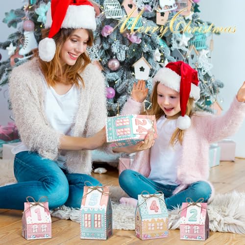 Cute Christmas Advent Calendar Boxes 24 Days Countdown Holiday Decor