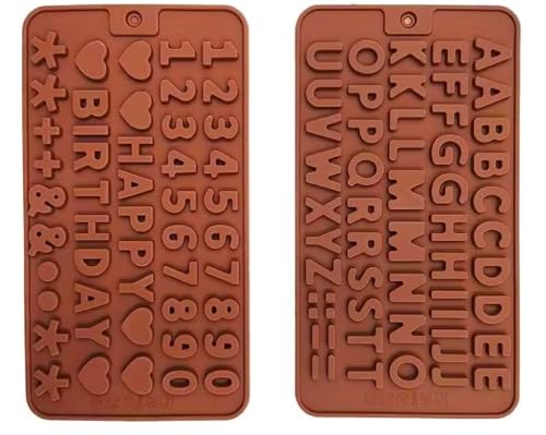Silicone Alphabet & Number Molds - 2 Pack for Cake Decorations
