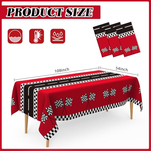 Slergut Racing Car Birthday Party Decorations - 3 Pack Tablecloths