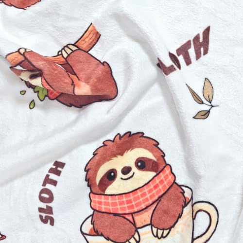 Zevrez Sloth Throw Blanket 48x60 inches Soft Flannel Fleece for Kids & Adults