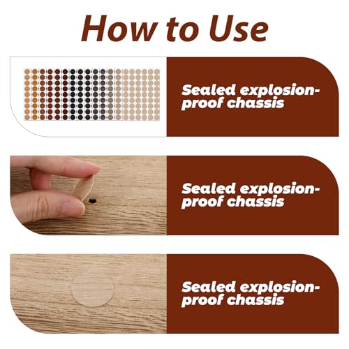 Waterproof PVC Screw Hole Cover Stickers - Wood Grain Design, 756 Pieces