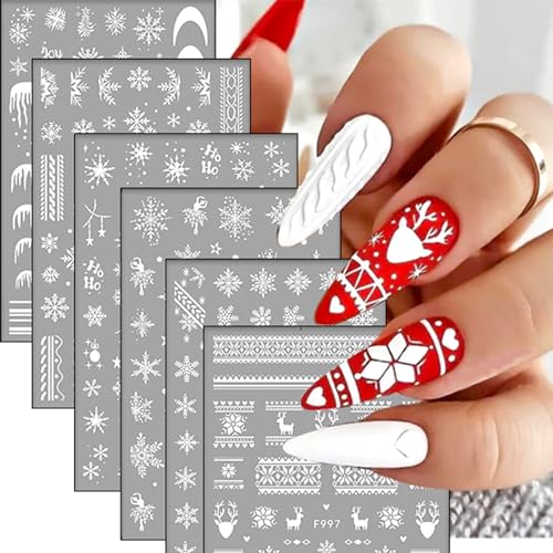 Christmas Snowflake Nail Art Stickers 3D Self-Adhesive Winter Decals