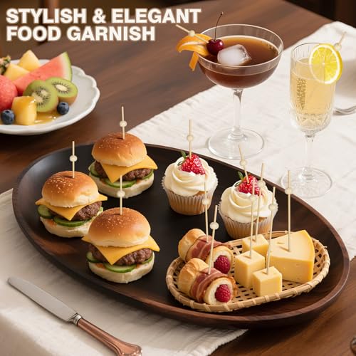 200PCS Natural Wooden Ball Cocktail Picks for Appetizers