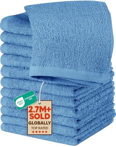 Utopia Towels Electric Blue 12 Pack Cotton Washcloths Set