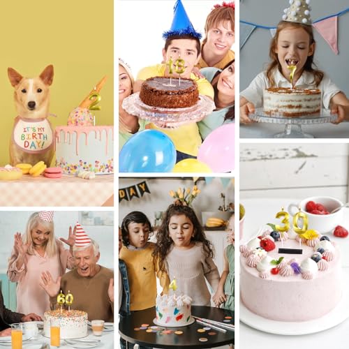 Gold Number 2 Birthday Candle for Cake Decorations