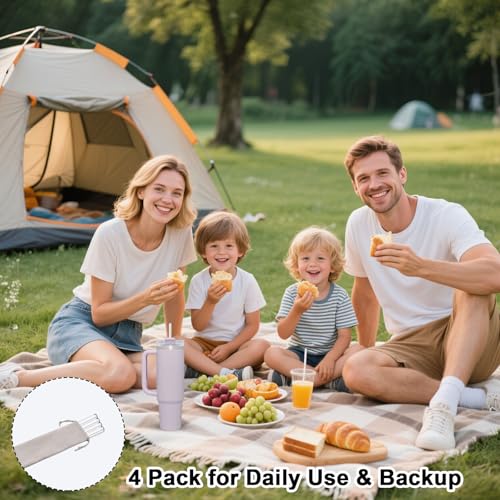 Reusable Straws for Stanley 40oz Tumbler - 4-Pack with Brush