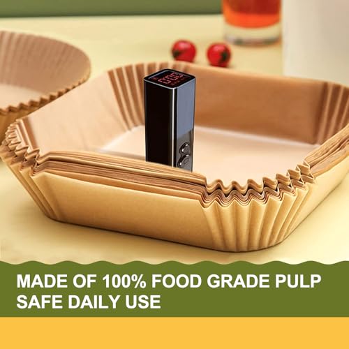2 Qt Square Air Fryer Liners - 130 Pcs for Mini Air Fryers, Heat-Resistant, BPA-Free
