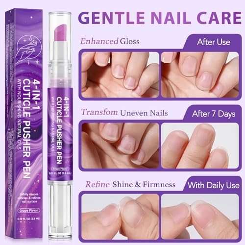 4-in-1 Cuticle Oil Pen with Quartz Tip and Jojoba Oil - 3.5ml