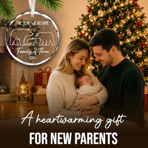 Baby's First Christmas Ornament 2026 Family of Three Holiday Keepsake