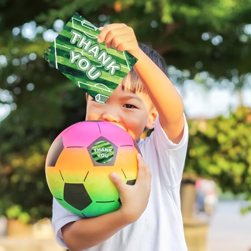 24 Pack Soccer Thank You Cards 4 x 5.25 Inches for Kids