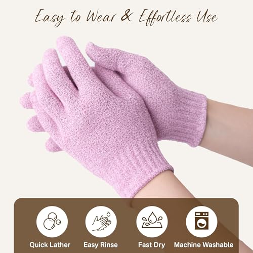 Fundrem Exfoliating Bath Shower Gloves 12 Pcs Body Scrub Mittens