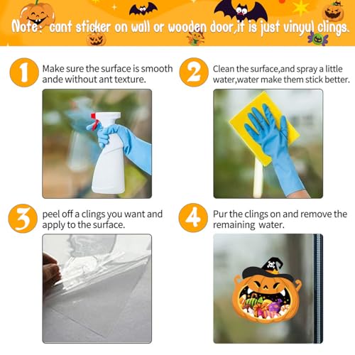 IMISHM Halloween Window Clings - 6 Pack Double-Sided Static PVC Decals