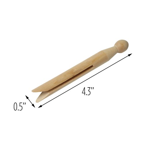 Honey-Can-Do 100 Pack Round Birch Wood Clothespins, Durable Wood Clips For Hanging Clothes, Pins, And Laundry, For Organizing, Drying & Everyday Use, Practical Hanging Solutions, Reliable Wooden Clips