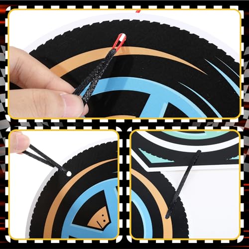 Race Car Party Door Banner Set - 12 Racing Wheel Decorations