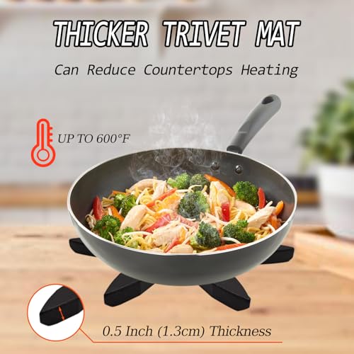Black Wooden Trivets for Hot Dishes Christmas Tree Set Stackable Home Decor