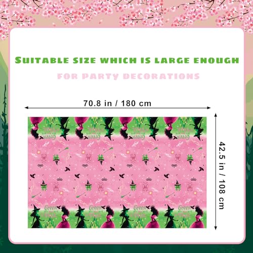 3 Pack Pink and Green Witch Tablecloths - Disposable Party Covers