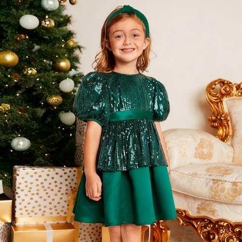 FASOTY Dark Green Velvet Hair Accessories Set for Girls, 3-Piece Bow, Headband and Hair Tie