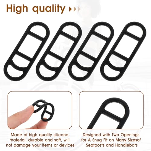 10 Pieces Bicycle Light Silicone Straps Bike Silicone Mount Band Rubber Light Strap Replacement Bike Flashlight Mount Band Black Cycling Rubber Bands for Road Mountain Bike, Most Bicycle Light Sets