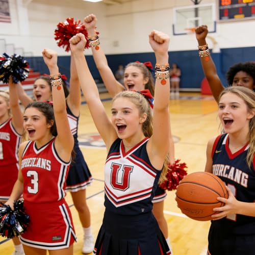 8 Pack Stackable Sports Beaded Bracelets for Women Game Day Team Gifts