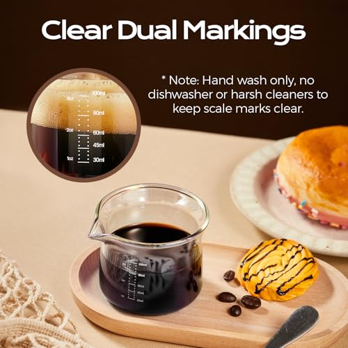 YARRAMATE Borosilicate Espresso Shot Glass - 3.4oz with Precision Pour Spout